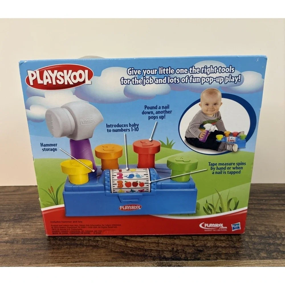 Playskool Tap n' Spin Toolbench with Hammer 2014 Tool Bench Tapping Spins NEW